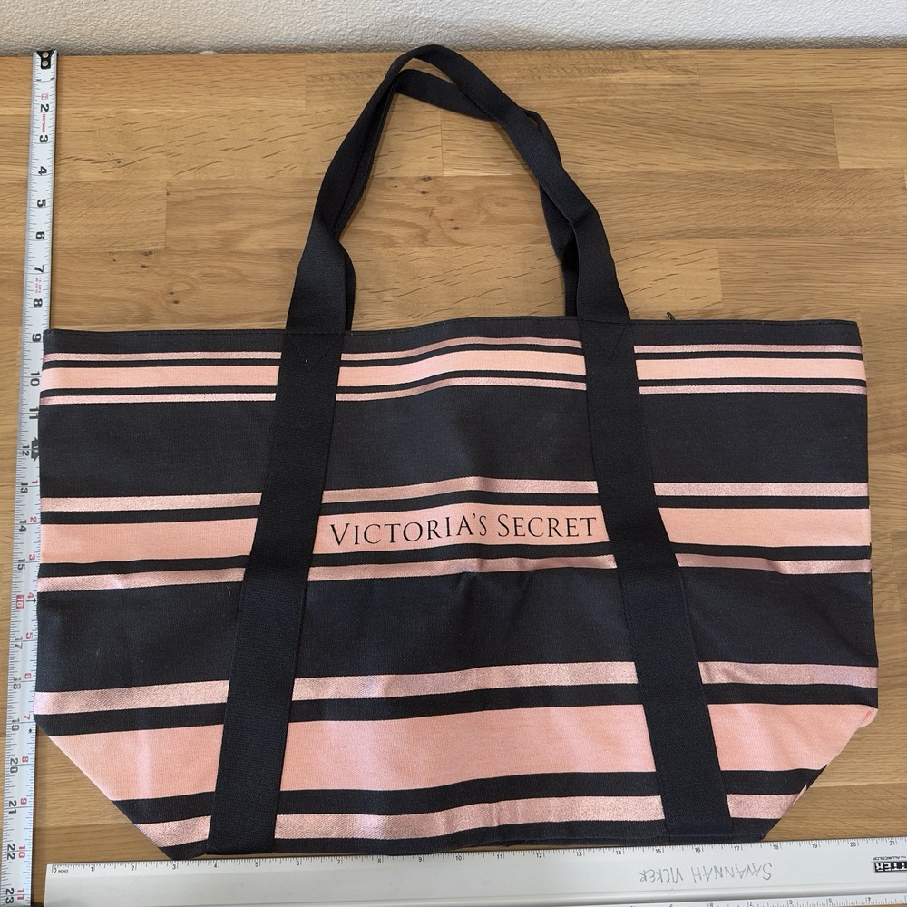 Victoria's Secret Ltd Ed L Rose Gold Sparkle Tote Zipper CarryOn Luggage Bag NEW